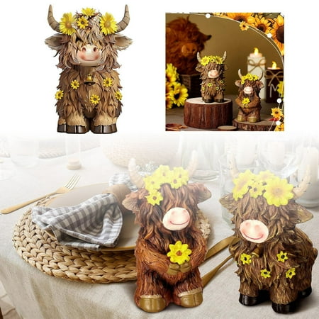

BNisBM Cattle Home Garden Decorative Farmhouse Dining Table Family Entrance Decoration Breakthrough