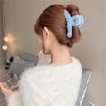thumbnail image 5 of Eoperou Claw Clip Fluffy Elegant Anti-slip Temperament Large Hair Accessories Headwear Solid Color Women Plush Head Back Hair Clip for Autumn Winter, 5 of 8