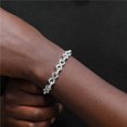 thumbnail image 3 of FEEL STYLE Unisex Zircon Silver Plated Rolo Chain Bracelet for Men Women 9MM 7", 3 of 5
