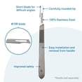 thumbnail image 6 of BodyMed Dermaplaning Razors #10R in Stainless Steel, 100 PCS - Disposable, Individually wrapped for Estheticians, Facial Exfoliation, Hair Removal, & Skin Care, 6 of 7