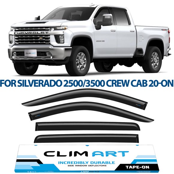 Smoked Window Visors For 2019-2023 Chevy Silverado Crew Cab – JUMBOMOTOR 4pc