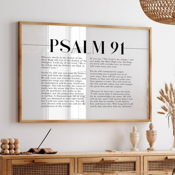 Psalm 91 Scripture Wall Art, He Who Dwells In The Shelter, Horizontal Bible Verse Artwork For Your Christian Home Decor Wall Art, Modern Wall Decor, 8x12 UNFRAMED