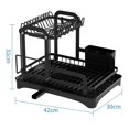 thumbnail image 3 of Kitchen Dish Drying Rack, Dish Racks for Kitchen Counter, Large Dish Drainers Rack, Two Tier Black Metal Dish Drying Rack, 3 of 5