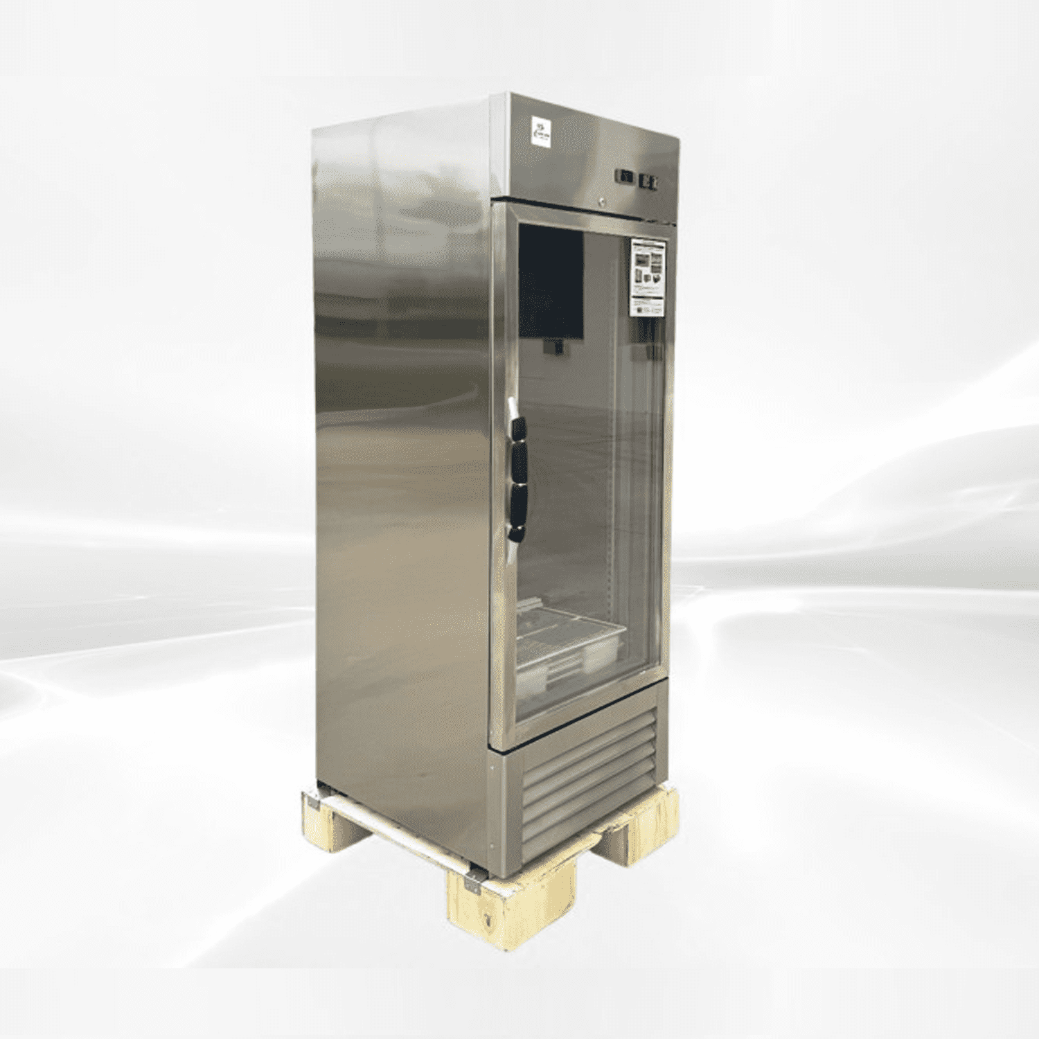Cooler Depot Commercial Refrigerator 27 /2 inch , 20 cu.ft, Glass Door Stainless Steel Frame Merchandiser, NSF Certified