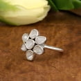 thumbnail image 2 of 2.00 CTW Natural Slice Diamond Polki Women Solitaire Floral Ring 925 Sterling Silver, 2 of 5