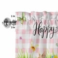 thumbnail image 2 of Valances for Windows Easter Egg Rabbit Sheep Rod Pocket Short Curtain for Bathroom Living Room Bedroom Meadow Daisy Herb Pink Plaid 1 Panel 54x18in, 2 of 9