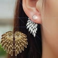 thumbnail image 4 of Opvise 1 Pair Ear Studs Rhinestone Inlaid Christmas Gifts Alloy Women Angel Wing Ear Studs for Daily Life, 4 of 7