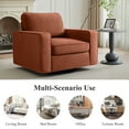 thumbnail image 4 of COOLHUT 360° Swivel Accent Chair Set of 1, 36.2" Wide Accent Chair Armchair, Comfy Upholstered Single Sofa Chair for Living Room and Bedroom, Red Brown, 4 of 11