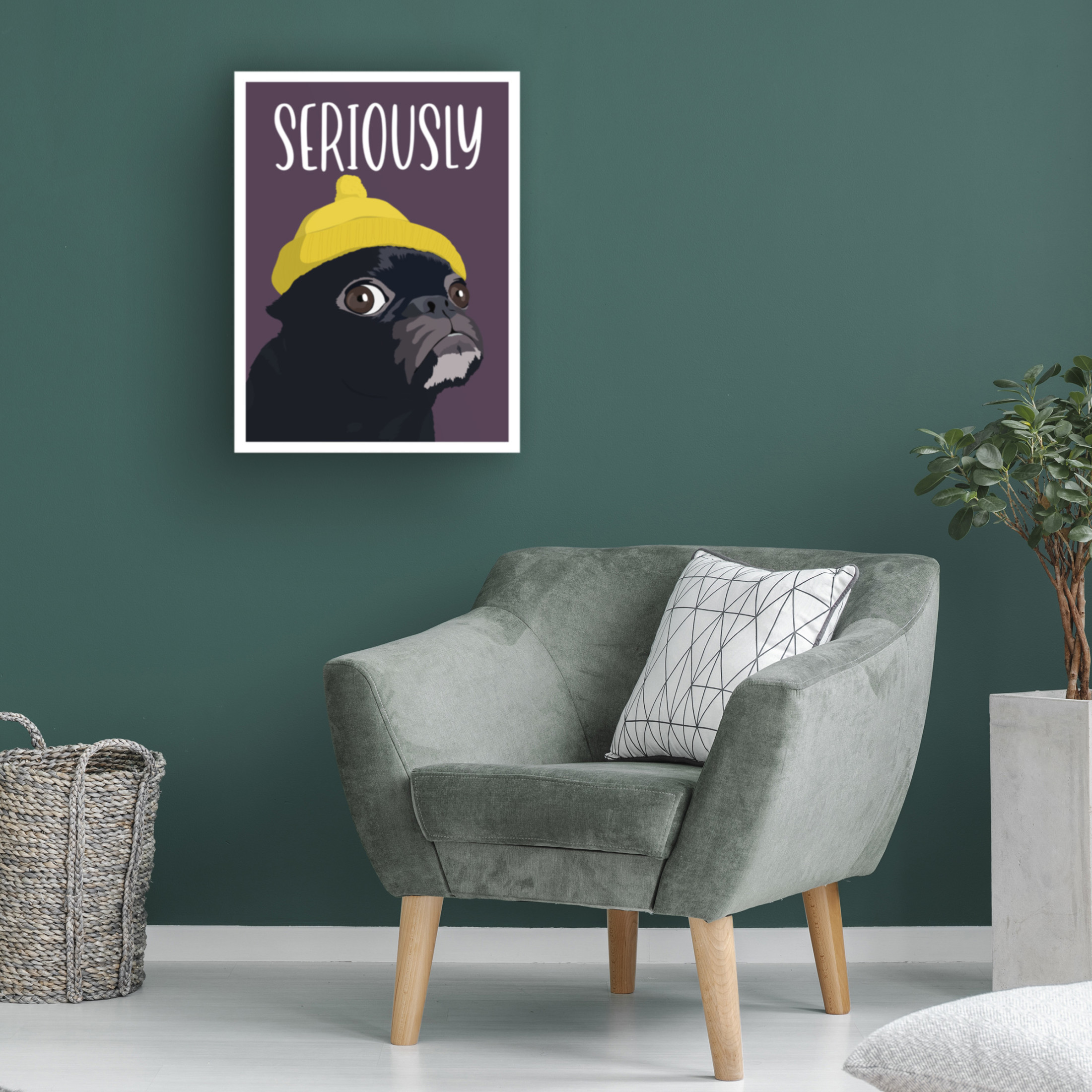 Canvas Wall Art - Bykammille 'Seriously' Wall Art for Living Room, Bedroom, or Office Décor by Trademark Fine Art - 35 x 47 Inches