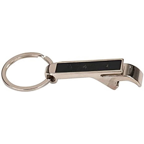 Silver/Black Bottle Opener Keychain