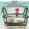 thumbnail image 4 of Freezer Organizer Basket, 30lb Load Bearing Stackable Space Saving Wire Storage Basket Open Front with Foldable Handle for Fruit, 4 of 7