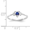 thumbnail image 2 of 14K White Gold Sapphire Birthstone Heart Ring, 2 of 2