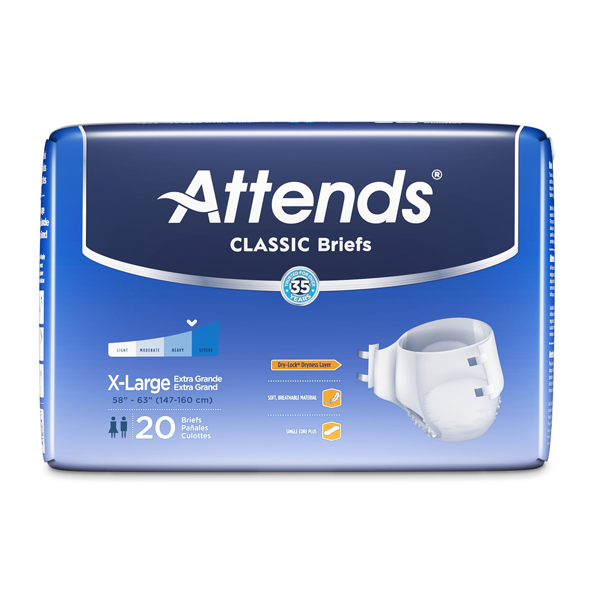 Attends Classic Adult Incontinence Brief XL Heavy Absorbency BRB40,20
