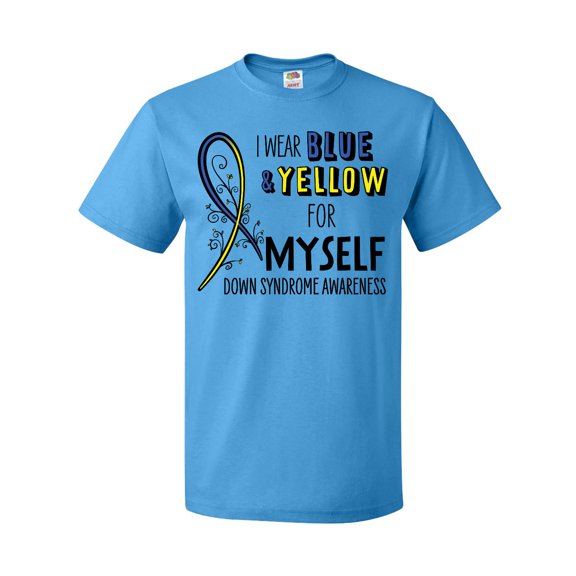 Inktastic I Wear Blue and Yellow for Myself- Down Syndrome awareness T-Shirt