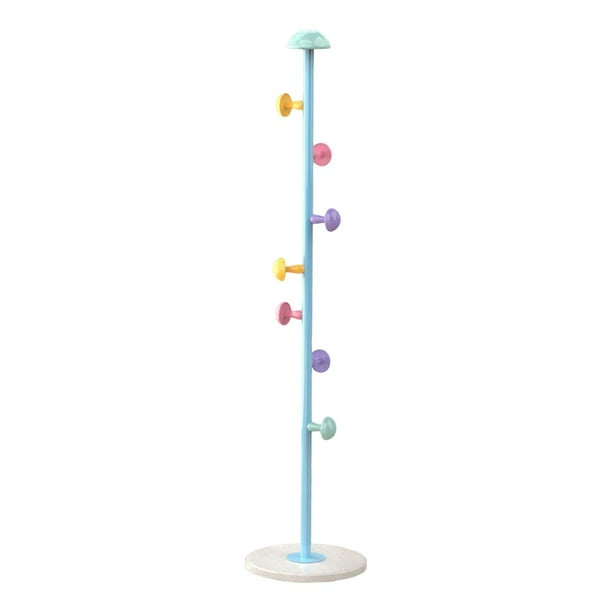 Perchero de fácil montaje con 7 ganchos, resistente, para bufandas y bolsos. Azul