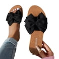 thumbnail image 5 of Msgweeeg Sandals for Women Shoes Women's Fashionable Casual Spring and Summer Versatile Plus Size Solid Color Bow Round Toe Open-Toe Flat Sandals for Comfort & All Day Wear, 5 of 9