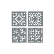 Mexican Tile Stencil Set - Pack of Four 5.5 x 5.5 Inch Tile Stencil Designs for Painting - Wall or Floor Tile Stencil Designs - for Making Mosaic Tile Stencil Patterns on Any Surface