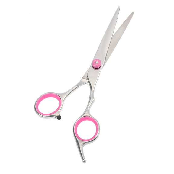 Unique Bargains Upgrade Straight Scissors Hair Cut for Men Women with Pink Gasket Ring