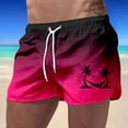 thumbnail image 1 of Summer Men's Beach Short with Gradient Print and Waist for Everyday Casual Travel in Polyester, 1 of 3