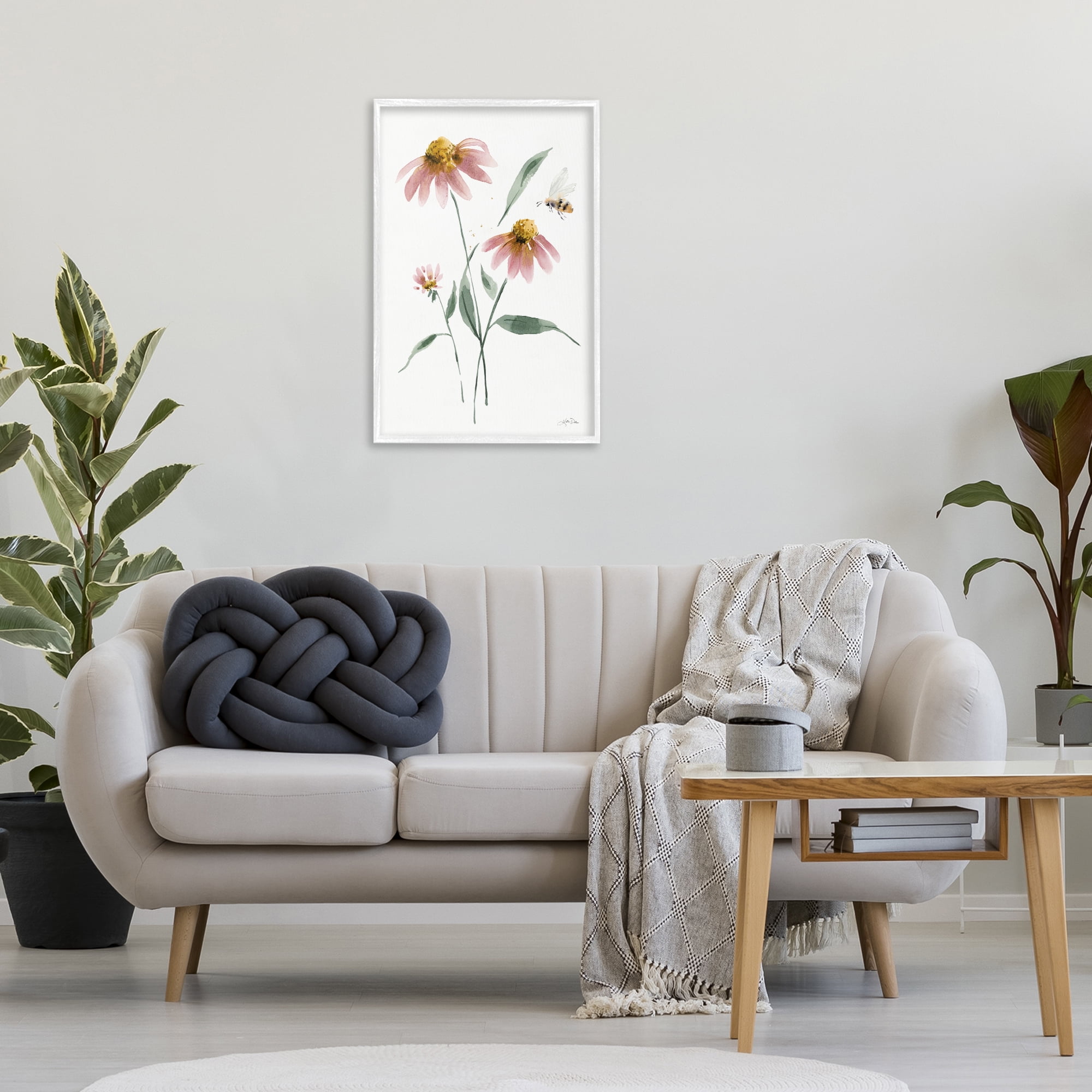 Stupell Industries Wild Honeybloom Florals Botanical & Floral Painting White Framed Art Print Wall Art, 20 x 30