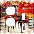 thumbnail image 4 of Metal Light Switch Plate Cover Elegant Chocolate Cake Desserts CAK011, 4 of 13