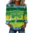 thumbnail image 2 of Hxlamzoo St. Patricks Day Shirt Women 2026 Long Sleeve Button Down Irish Clover Shamrocks Tunic Tops Saint Patty's Day Outfit, 2 of 5