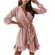 thumbnail image 1 of Vestido casual HUOGUO Vintage Sexy de color liso para mujer, 1 of 5