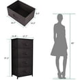 thumbnail image 3 of Dextrus 4 Drawer Fabric Dresser Storage Unit Shelf Metal Frame, Brown, 3 of 11