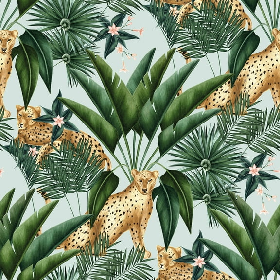 ohpopsi Augustus Aqua Jungle Cheetah Wallpaper
