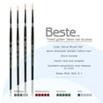 thumbnail image 2 of Creative Mark Beste Golden Taklon Liner  Set of 4 Artist Brush, Professional Watercolor Brushes, For Acrylic Painting, Short Handle, Sharp Edges, Hand-Tied & Shaped, 2 of 7