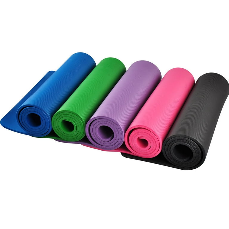 15mm Thick NBR Pure Color Anti-skid Yoga Mat 183x61x1.5cm Black