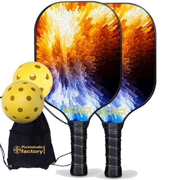 Pickleball Factory  Near Me Pickleball Set - Cubes Pickleball Paddles, Pickleball Set for Beginners, Glassfiber Graphite