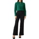 thumbnail image 2 of INSPIRAR CHIC Blusa Elegante de Cuello Mock Plisado con Perlas para Mujeres, Top de Trabajo, Talla L, Verde Oscuro, 2 of 6