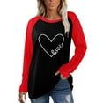 thumbnail image 3 of Baqcunre Valentines Day Shirts Women, Women's Valentine's Day Color-Coded Long-Sleeved Casual T-Shirt, Long Sleeve Shirts for Women, T Shirts for Women, Womens Tops Graphic Tees, Black, L, 3 of 6