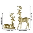 thumbnail image 3 of 2Pcs Christmas Reindeer Figurines, Resin Miniature Deer Ornament, Xmas Elk Sculpture for Home Office Shelf Decor （Gold）, 3 of 7