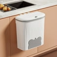 thumbnail image 1 of Cubo de Basura para Exterior, Cubo de Basura de Pared para Cocina, Cubo de Basura Colgante con Tapa, Beige y Gris, 28 X 26 X 16 Cm, Ahorra Espacio para Baño, Sala de Estar y Armario., 1 of 6