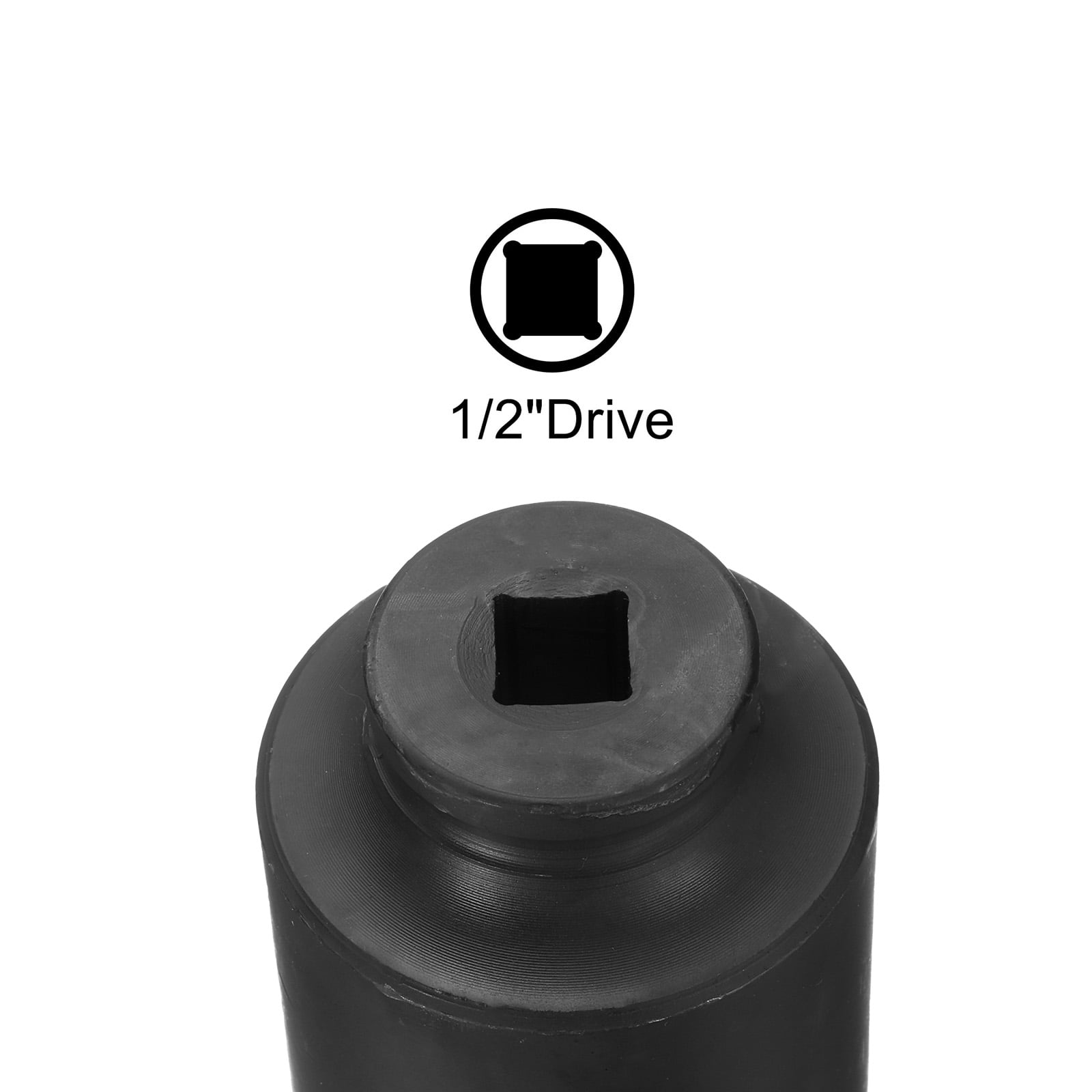 Unique Bargains Square Drive 12-Point Deep Impact Socket CR-MO Steel Metric 46mm