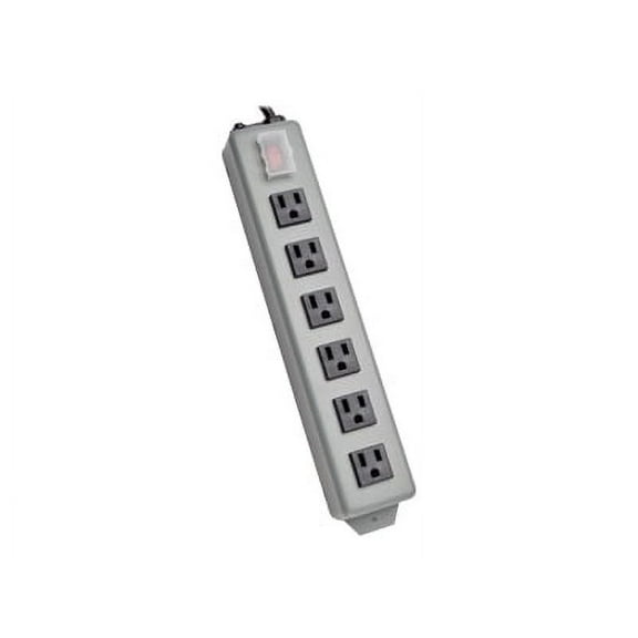 Tripp Lite Waber 6-Outlet Industrial Power Strip, 6' Cord, Gray