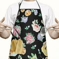 thumbnail image 2 of Pioneer Flower Floral Print Pattern Apron-Garden Aprons for Women with Pockets-Cotton Linen Waterproof Kitchen Cooking Gardening Aprons Adjustable for Kitchen,Cooking,BBQ and Salon 33x27 Inch, 2 of 7
