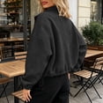 thumbnail image 4 of Antinious Women Casual Zip Jacket Collar Drawstring Pocket Solid Long Sleeve Comfy, 4 of 5