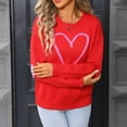 thumbnail image 5 of Lenpel Women's Heart Printed Sweaters Fashion Crew Neck Long Sleeve Knitted Pullover Tops Casual Graphic Sweaters(Red,Medium), 5 of 7