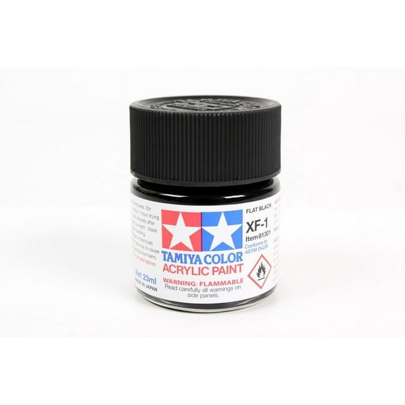 Tamiya Acrylic XF1 Flat Black TAM81301 Plastics Paint Acrylic