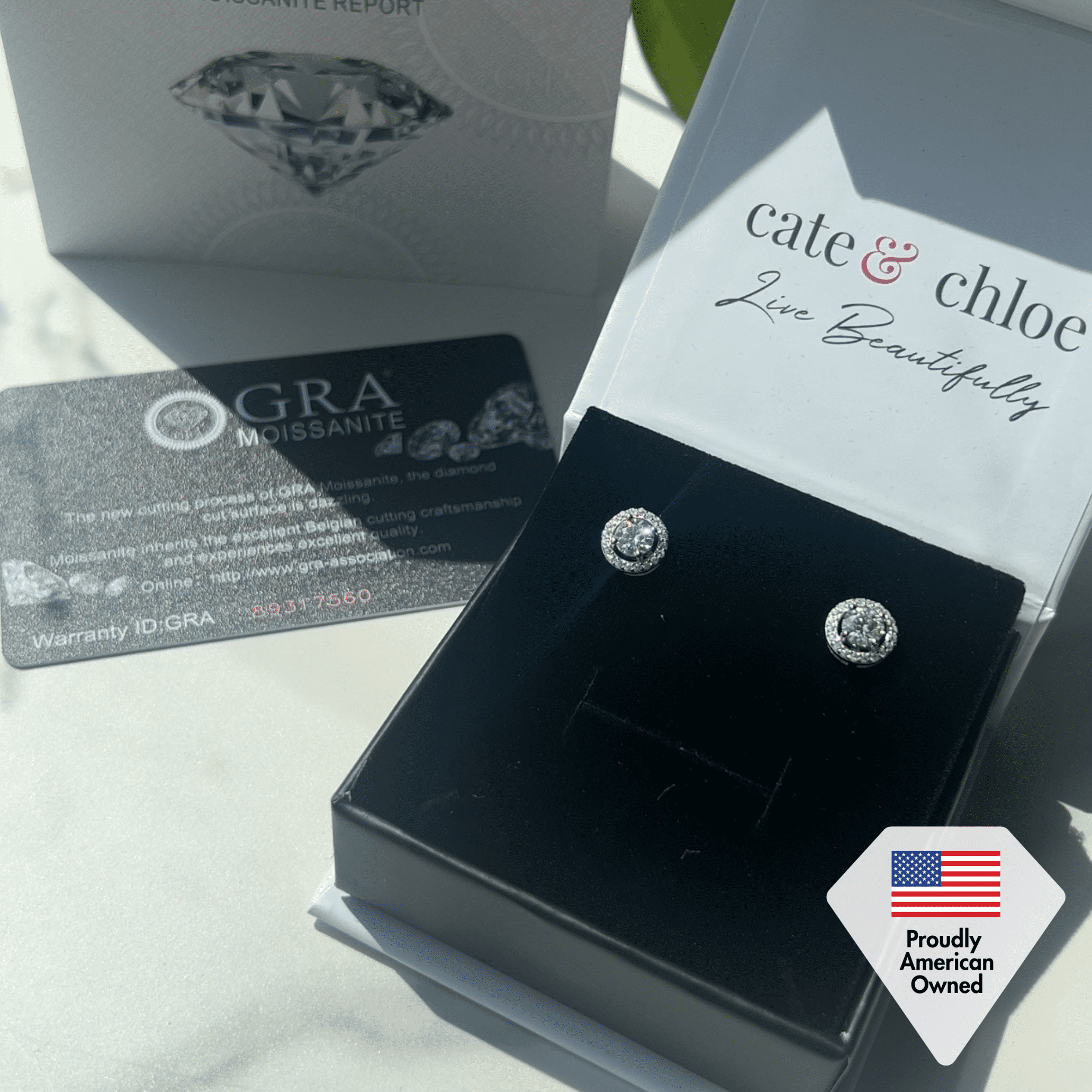 Moissanite by Cate & Chloe Kailani 925 Sterling Silver Stud Earrings 1.0TCW for Women, Gift for Her