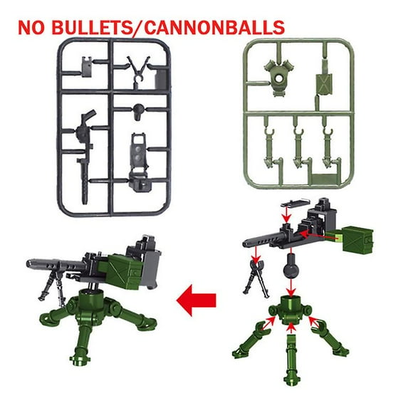 Moc Ww2 Heavy Machine Gun Blocks Swat Military Soldiers Weapons Building Blocks Maxim Gun Bricks Accessories Assemble Model