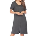 thumbnail image 5 of Avidlove Womens Nightgown Short Sleeve Button Down Pajama Dress Sexy Ladies Sleepwear Maternity Night Shirts, 5 of 6