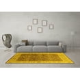 thumbnail image 3 of Ahgly Company Machine Washable Indoor Square Oriental Yellow Industrial Area Rugs, 8' Square, 3 of 4