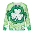 thumbnail image 3 of Ohufall Crewneck Sweatshirt for Women Oversized St. Patricks Day Shamrock Printed Long Sleeve Pullover Hoodless Sweatshirts Tops, 3 of 6
