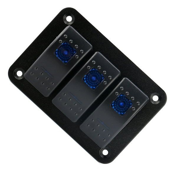 Rocker Switch Panel,3 Gang 12-24V Toggle LED Rocker Switch Panel Car Rocker Switch Panel Performance Driven