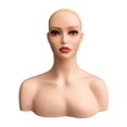 thumbnail image 2 of Cabeza de Maniquí Femenina Soporte de Exhibición de Maniquí Calvo Marrón Yinane, 2 of 8