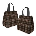 thumbnail image 2 of Brown and Red Checkered Pattern Insulated Lunch Bag for Women Men, Large Portable Soft Cooler Tote, Thermal Food Storage Bag with Pearl Cotton, 8.66L, 8.75"x5.75"x9.5", 2 of 6